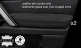 BLACK STITCH 2X FRONT DOOR ARMREST LEATHER COVERS FITS INFINITI FX35 FX45 03-08