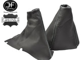 WHITE STITCH MANUAL DARK GREY GEAR HANDBRAKE GAITER FITS VOLVO S80 1998-2006