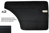 BLACK STITCH 2X REAR DOOR CARD LEATHER SKIN COVERS FITS FORD 100E CUSTOM NEW