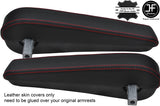 red stitch FITS MERCEDES-BENZ V CLASS & VITO VIANO 2004+ 2X BLACK ARMREST COVERS