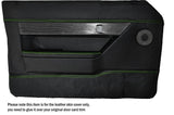 GREEN STITCHING 2X FRONT FULL DOOR CARDS LEATHER SKIN COVERS FITS ROVER SD1