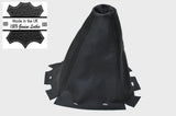 BLACK STITCH MANUAL LEATHER GEAR GAITER FITS NISSAN NAVARA D40 PATHFINDER R51