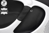 BLACK REAL LEATHER 2X REAR DOOR HANDLE COVERS FITS SMART FORFOUR 2014-2017
