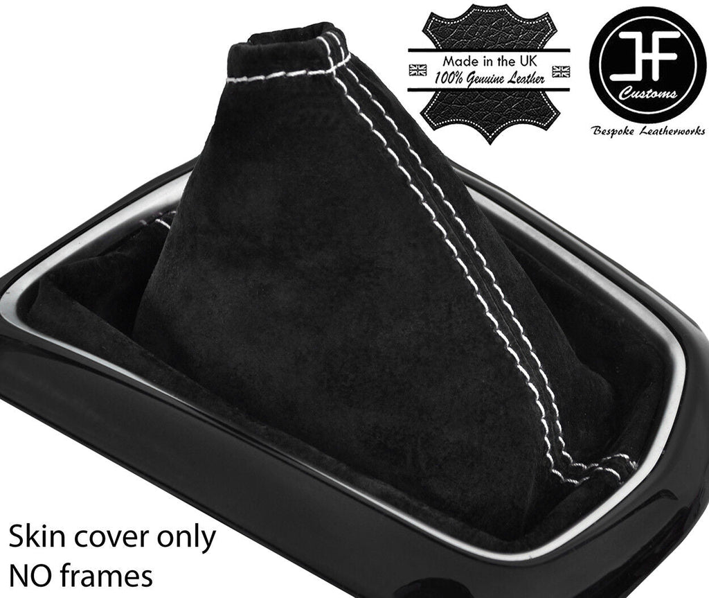 WHITE STITCH SUEDE MANUAL GEAR GAITER FITS NISSAN QASHQAI J11 2013-2018