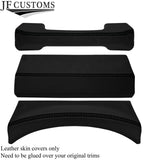 BLACK LUX-STITCH LEATHER 3X DASH TRIM COVERS FOR LAND ROVER DEFENDER 07-16