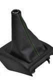 FITS DAIHATSU COPEN BLACK LEATHER GEAR GAITER LGREEN STITCH CUSTOM NEW