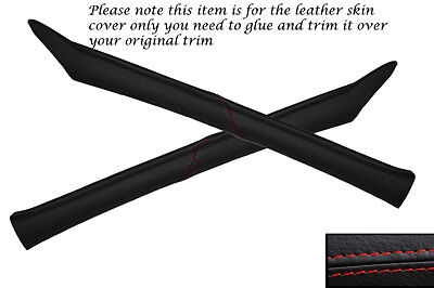 RED STITCHING FITS VW GOLF MK2 II 83-92 2X WINDSCREEN PILLAR LEATHER COVERS ONLY