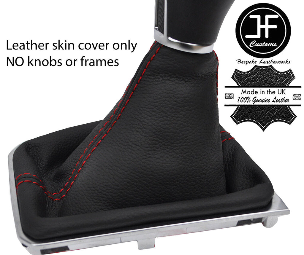 RED STITCH TOP GRAIN REAL LEATHER MANUAL GEAR GAITER FITS VW PASSAT B8 15-18