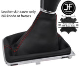 RED STITCH TOP GRAIN REAL LEATHER MANUAL GEAR GAITER FITS VW PASSAT B8 15-18