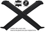 BLACK & BLACK 2X A POST PILLAR REAL LEATHER COVERS FITS DATSUN 280ZX 1979-1981