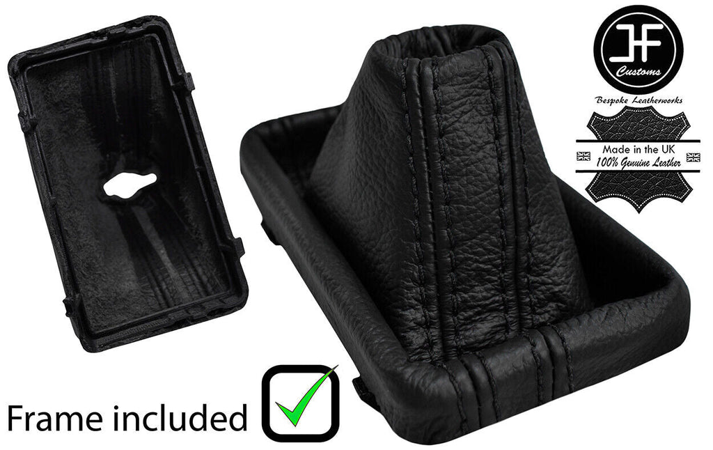 BLACK STITCH LEATHER AUTOMATIC GEAR+PLASTIC FRAME FOR AUDI A6 C6 2004-2011