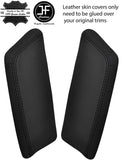 BLACK STITCH 2X KNEE PAD REAL LEATHER COVERS FITS TRIUMPH TR7 TR8 1976-1981