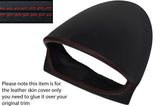 RED STITCH SPEEDO SURROUND HOOD LEATHER SKIN COVER FITS MAZDA 2 2008-2015