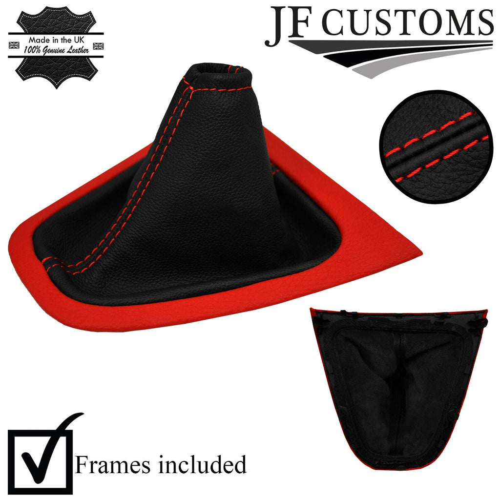RED STITCH LEATHER GEAR + SURROUND COVERS + FRAMES FOR TOYOTA AURIS 07-11