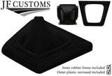 BLACK STITCH LUXE SUEDE GEAR GAITER+BASE+FRAME KIT FITS MAZDA RX7 FC3S 86-91