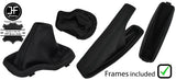BLACK STITCH LEATHER AUTO GAITER SET+PLASTIC FRAME FOR BMW E63 E64 04-06