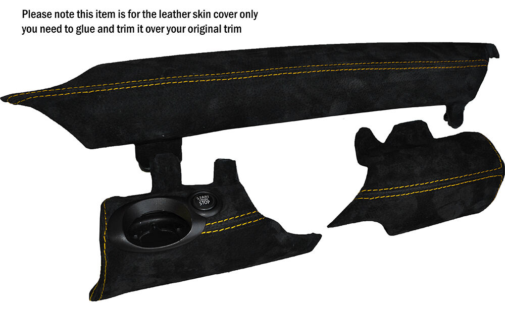 YELLOW STITCH 3 PIECE LOWER DASH TRIM SUEDE SKIN COVERS FITS BMW MINI R56 07-14