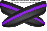 BLACK & PURPLE 2X PANTHERS DOOR ARMREST LEATHER COVER FITS BMW MINI COOPER 04-06