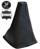 BLUE STITCHING CARBON FIBER VINYL GEAR GAITER FITS FORD FIESTA 2008-2013
