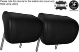 BLACK STITCHING 2X REAR HEADREST LEATHER SKIN COVERS FITS AUDI A4 B8 2008-2013