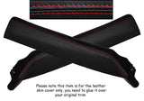 RED STITCH 2X A POST PILLAR LEATHER SKIN COVERS FITS LOTUS EVORA 2009-2014