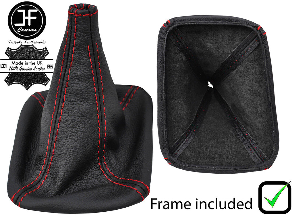 RED STITCH FOR TOYOTA HILUX 06-16 4WD TRANSFER LEATHER GEAR + PLASTIC FRAME