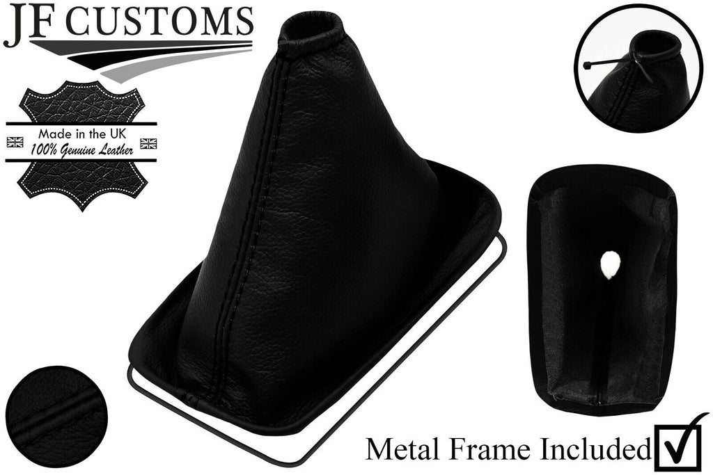 BLACK STITCHING LEATHER GEAR GAITER+METAL FRAME FOR TOYOTA SCION iQ 08-15