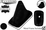 BLACK STITCHING LEATHER GEAR GAITER+METAL FRAME FOR TOYOTA SCION iQ 08-15