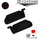 RED CROSS STITCH SUEDE 2X SUN VISOR COVERS FOR NISSAN SKYLINE R33 GTR GT-T 93-98