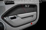 RED STITCH 2X DOOR CARD LEATHER SKIN COVERS FITS FORD MUSTANG 2005-2009