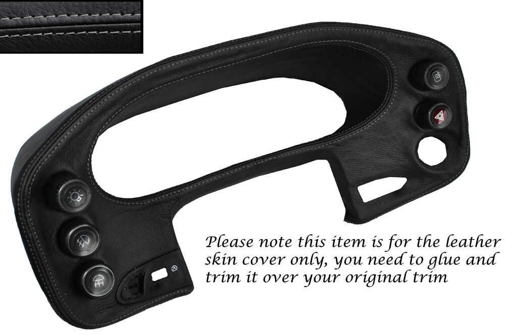 GREY STITCH SPEEDO DASH POD LEATHER SKIN COVER FITS PORSCHE 928 S S2 S4 90-95