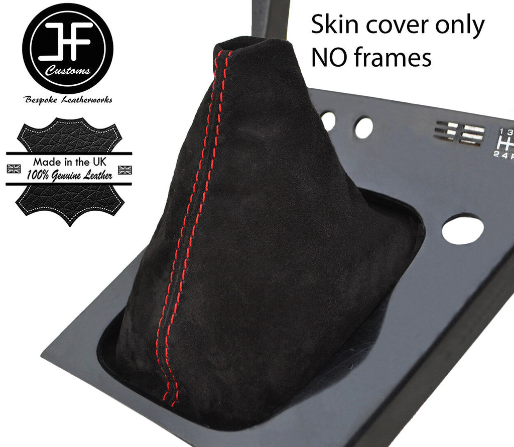 RED STITCH GENUINE SUEDE MANUAL GEAR GAITER FOR S13 240SX 200SX 180SX 88-93