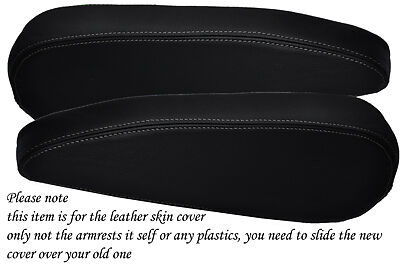 grey stitch FITS CITROEN C4 PICASSO 2006+ 2X FRONT SEATS ARMREST LEATHER COVER