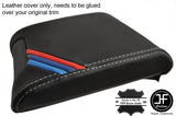 GREY STITCH & TRI STRIPES SLIDING ARMREST REAL LEATHER COVER FITS BMW E39 96-03