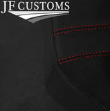 RED STITCH LEATHER 2X DOOR CARD COVERS FOR VW T6 TRANSPORTER FACELIFT 2020+