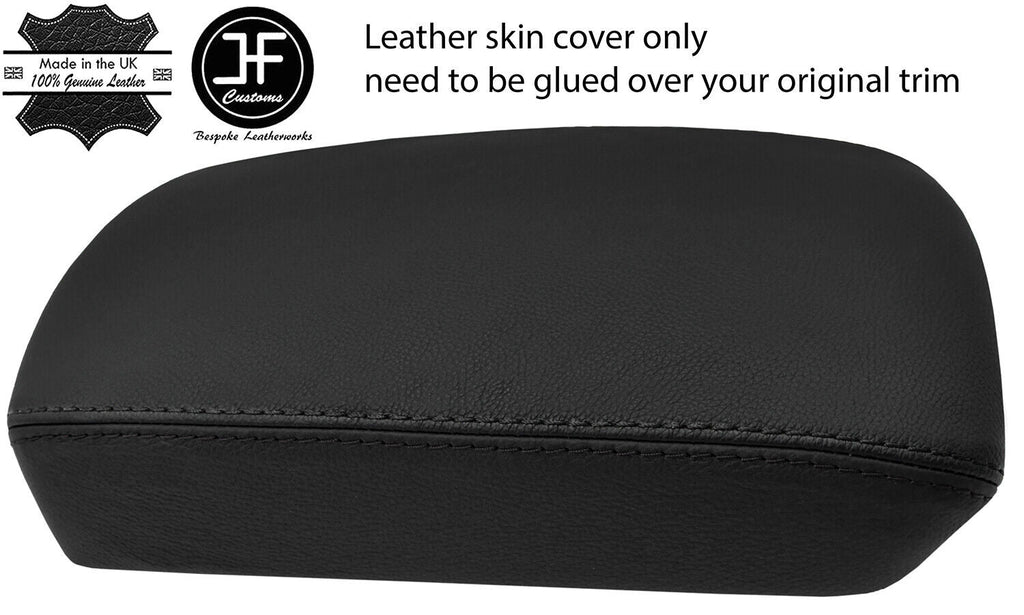 BLACK BLACK 2 TONE ARMREST LID REAL LEATHER COVER FITS  NISSAN QASHQAI 2010-14