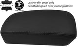 BLACK BLACK 2 TONE ARMREST LID REAL LEATHER COVER FITS  NISSAN QASHQAI 2010-14