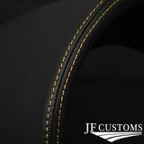 YELLOW STITCH SPEEDO HOOD LEATHER COVER FOR FIAT 500 2015-2020 CUSTOM NEW