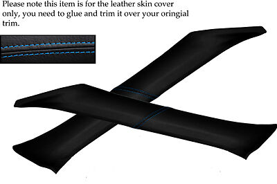 BLUE STITCH FITS MITSUBISHI FTO 2X WINDSCREEN PILLAR LEATHER SKIN COVERS ONLY