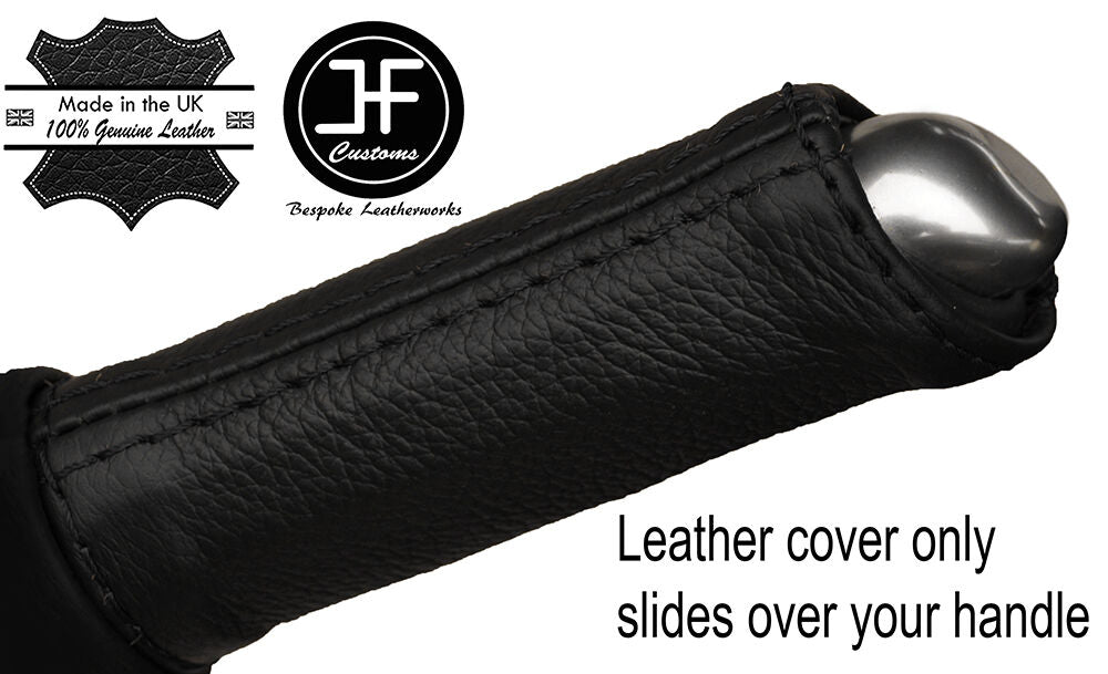 BLACK STITCH HANDBRAKE HANDLE LEATHER COVER FITS RENAULT SCENIC MK3 2009-2015