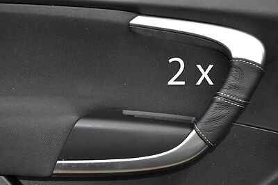 white sttiching FITS VAUXHALL INSIGNIA 08+ 2X FRONT DOOR HANDLE LEATHER COVERS