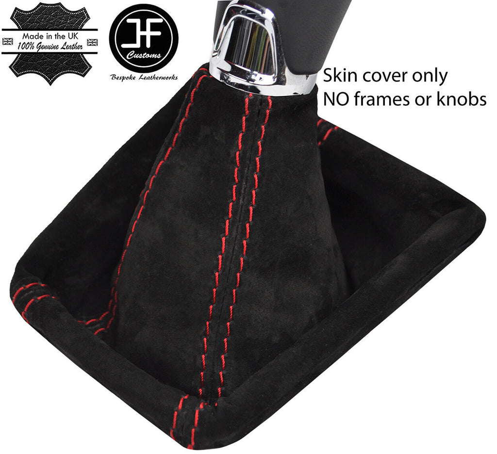 RED STITCH REAL SUEDE MANUAL GEAR GAITER FITS SKODA SUPERB 2015-2018 CUSTOM NEW