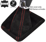 RED STITCH REAL SUEDE MANUAL GEAR GAITER FITS SKODA SUPERB 2015-2018 CUSTOM NEW