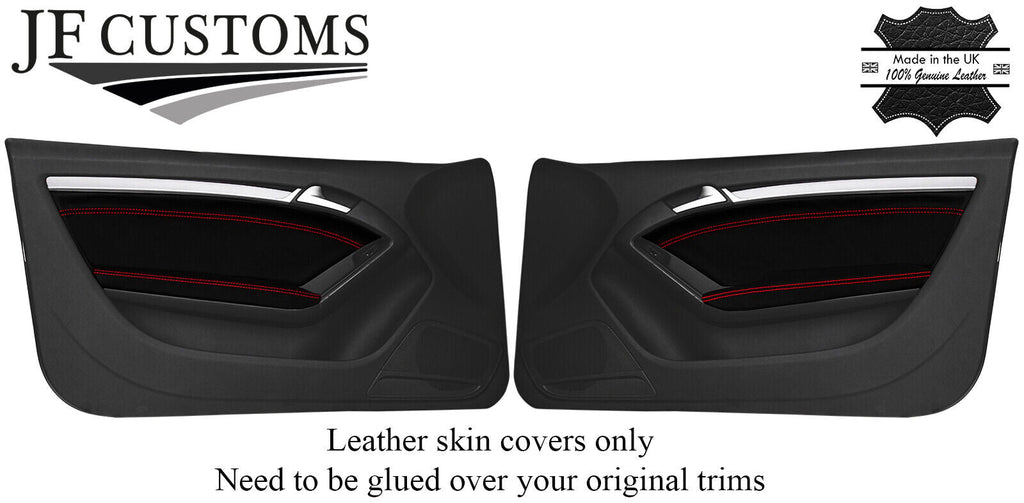 RED STITCH NAPPA 2X FRONT DOOR TRIMS+ARMRESTS FITS AUDI A5 8F S5 CABRIO 09-16