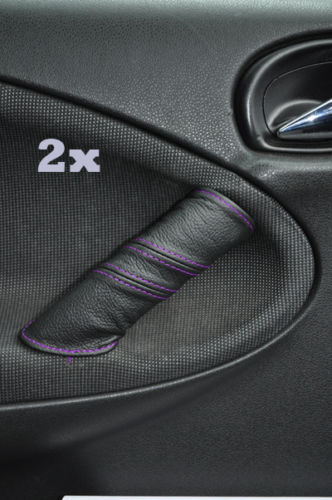 FITS ROVER 200 25 MG ZR 2X DOOR HANDLE COVERS purple stitch CUSTOM NEW