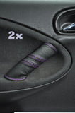 FITS ROVER 200 25 MG ZR 2X DOOR HANDLE COVERS purple stitch CUSTOM NEW