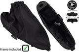 BLACK STITCH LEATHER HANDBRAKE GAITER + PLASTIC FRAME FOR JAGUAR X-TYPE 01-09