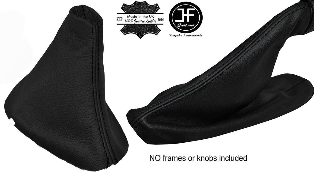 BLACK STITCH LEATHER MANUAL GEAR & HANDBRAKE SET FITS FORD MUSTANG 15-17