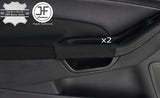 BLACK & BLACK 2X DOOR HANDLE LEATHER COVERS FOR FORD FIESTA MK9 13-17 3 DOOR