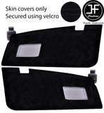 BLACK STITCH 2X SUN VISORS REAL SUEDE COVERS FOR BMW 2 SERIES F22 F23 13-19